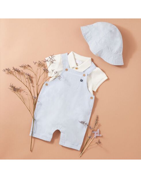 Salopette short Solo en Coton bleue