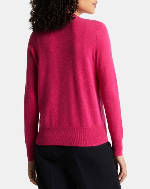 Cardigan 100% Cachemire Zacao col rond rose