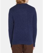 Pull en Cachemire & Laine Meps col rond bleu marine