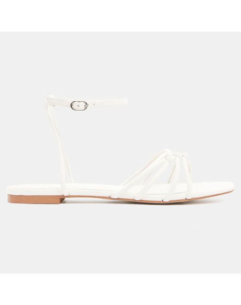 Witte leren sandalen