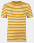 T-Shirt 100% Coton Bio Stripes à rayures jaune