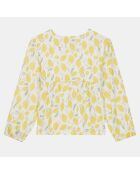 Blouse droit Roxane imprimé citrons jaune