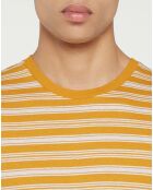 T-Shirt 100% Coton Bio Stripes à rayures jaune