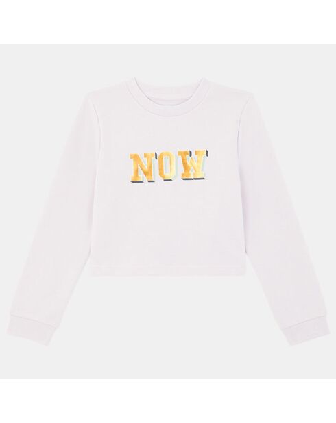 Sweat crop en Coton bio mélangé Dalhia parme pastel
