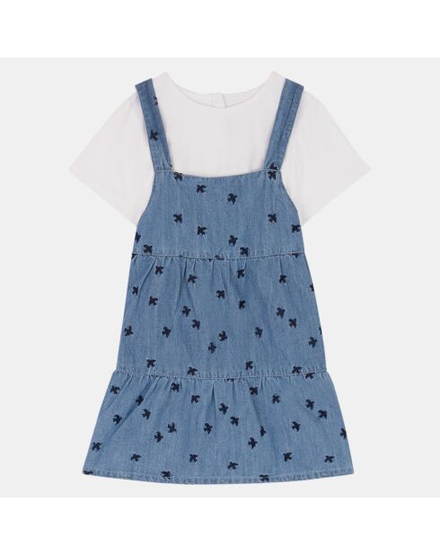 Ensemble Robe & T-Shirt Rania en Coton biologique bleu