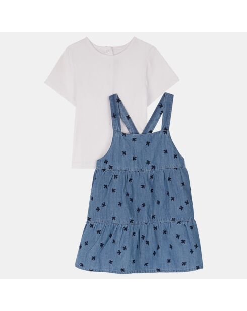 Ensemble Robe & T-Shirt Rania en Coton biologique bleu