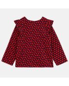 Blouse en Velours côtelé Cupa imprimé floral rouge