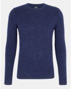 Pull en Cachemire & Laine Meps col rond bleu marine