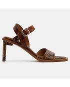 Sandales en Cuir Essy marron - Talon 8 cm