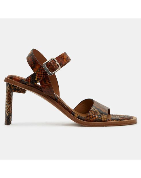 Sandali Essy in pelle marrone - tacco 8 cm