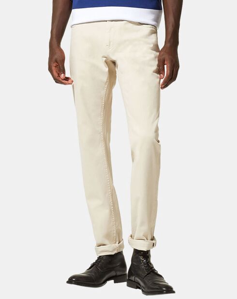 Pantalon Slim en Coton Bio Kuflex écru