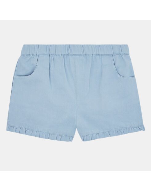 Short en Popeline de Coton Rina bleu