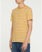 T-Shirt 100% Coton Bio Stripes à rayures jaune