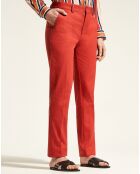 Pantalon Chino en Coton stretch Mistral brique