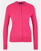 Cardigan 100% Cachemire Zacao col rond rose