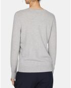 Pull 100% Cachemire Nocon col V gris clair