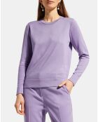 Pull en Maille fine Nya col rond violet parme
