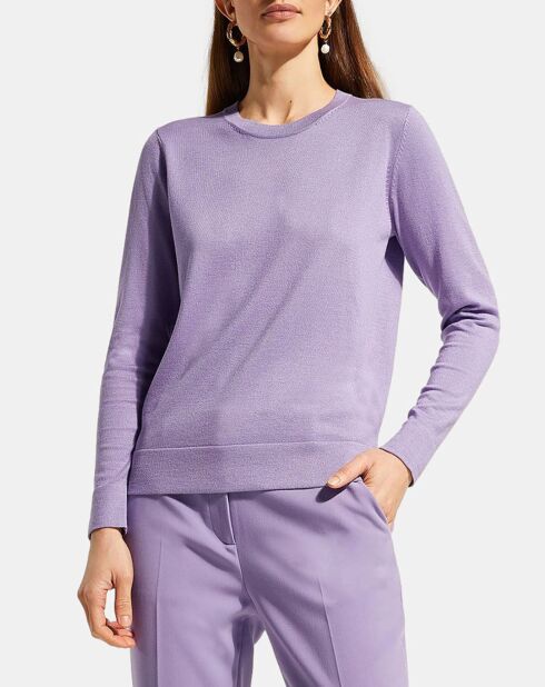 Pull en Maille fine Nya col rond violet parme