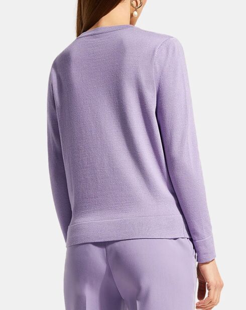 Pull en Maille fine Nya col rond violet parme