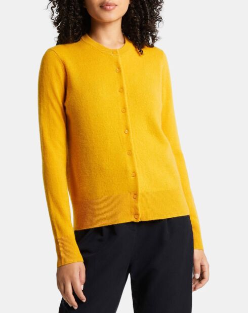 Cardigan 100% Cachemire Zacao jaune