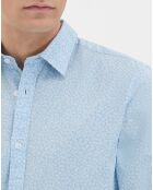 Chemise droite  Kifleurs à fleurs bleu clair