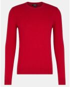 Pull 100% Cachemire Machron col rond rouge