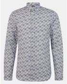 Chemise Slim Fit imprimé palmier blanc/bleu