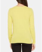 Pull 100% Cachemire Yocon col V jaune