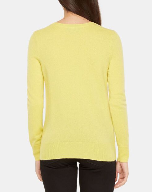 Pull 100% Cachemire Yocon col V jaune