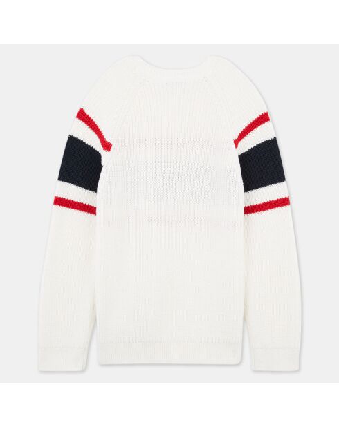 Pull en Maille de Coton bio Farine rayé écru