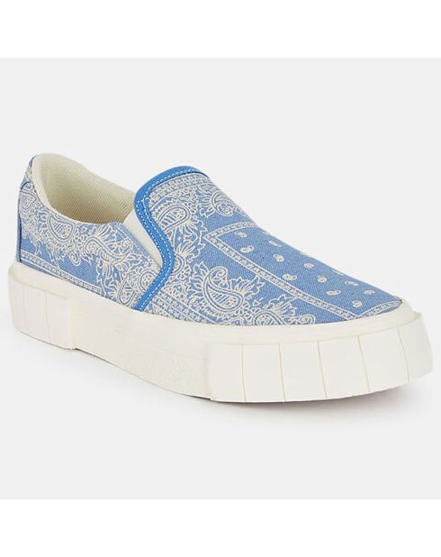 Slip On en Coton Bio Juno bleu/blanc