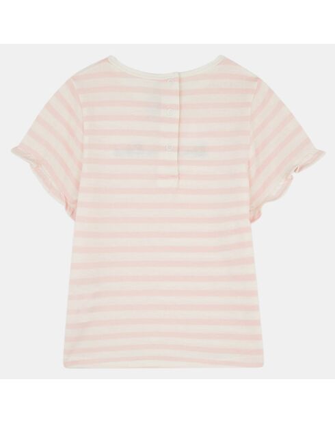 T-Shirt en Coton biologique Raja rayé rose