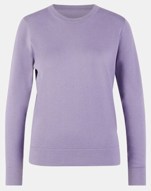 Pull en Maille fine Nya col rond violet parme
