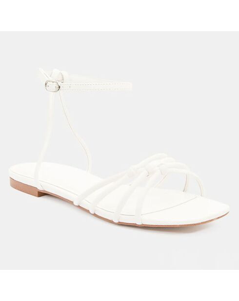 Witte leren sandalen
