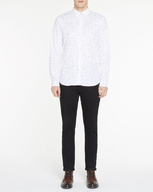 Chemise Slim Fit imprimé fantaisie blanche