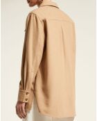 Veste surchemise en Laine Mélangée Manon beige