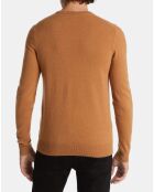 Pull 100% Cachemire Machron col rond camel