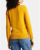 Pull 100% Cachemire Zabri col rond jaune