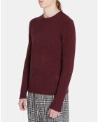 Pull en Cachemire & Laine Meps col rond bordeaux chiné