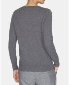 Pull 100% Cachemire Nocon col V gris foncé