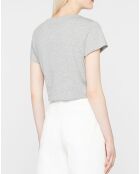 T-Shirt en Coton bio mélangé Noris droit gris