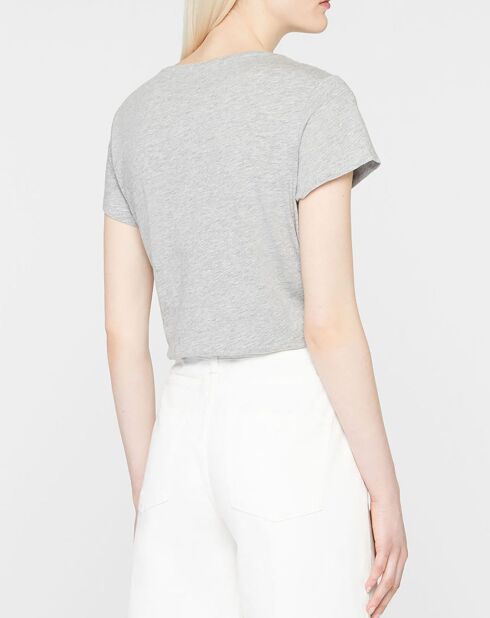 T-Shirt en Coton bio mélangé Noris droit gris