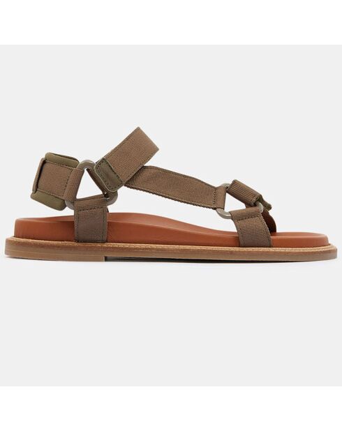 Sandales en Toile kaki