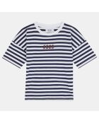 T-Shirt en Coton Divette à rayures bleu/blanc