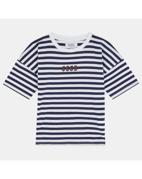 T-Shirt en Coton Divette à rayures bleu/blanc