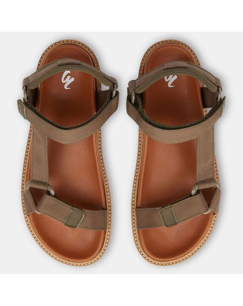 Sandales en Toile kaki