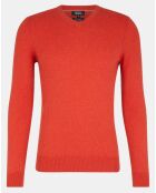 Pull 100% Cachemire Machve col V orange