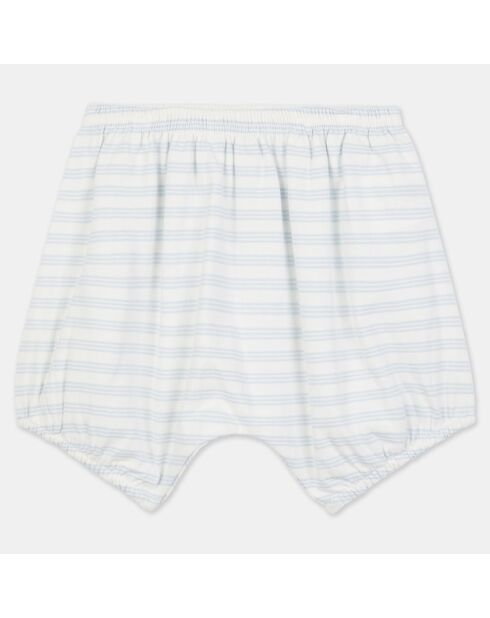 Ensemble T-Shirt & Bloomer Sola en Coton bio blanc/bleu