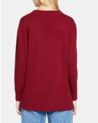 Pull 100% Cachemire Zoé col V profond rouge foncé