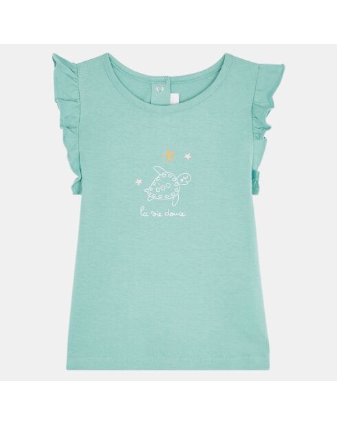 T-Shirt en Coton biologique Quela bleu céladon